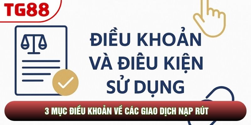 3 mục điều khoản về các giao dịch nạp rút 3 mục điều khoản về các giao dịch nạp rút