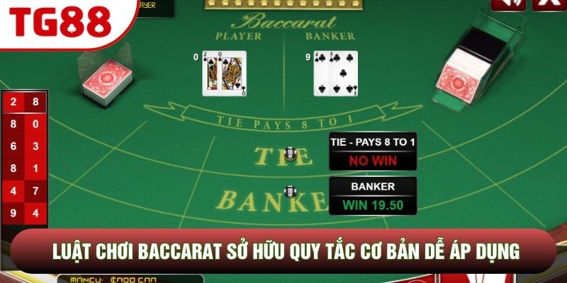 Luật chơi Baccarat sở hữu quy tắc cơ bản dễ áp dụng